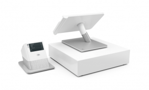 Clover POS system including cash draw, touchscreen and receipt printer